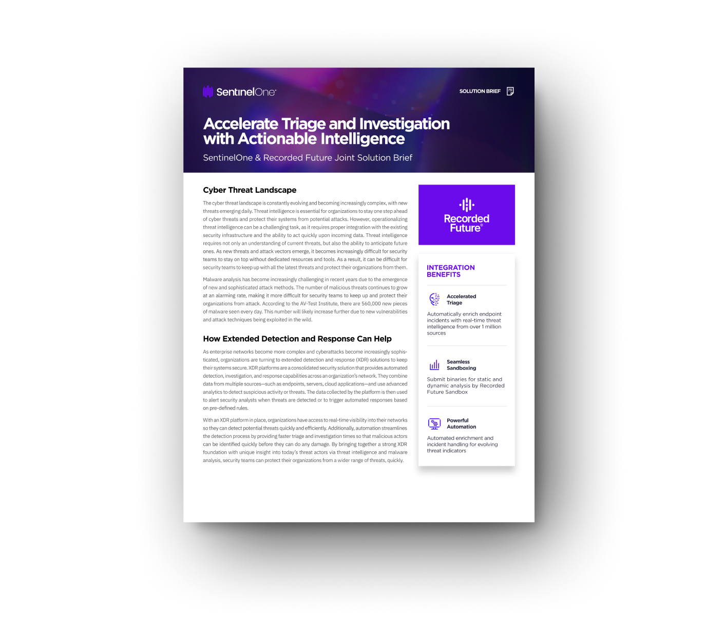 Recorded Future Integration SolutionBrief