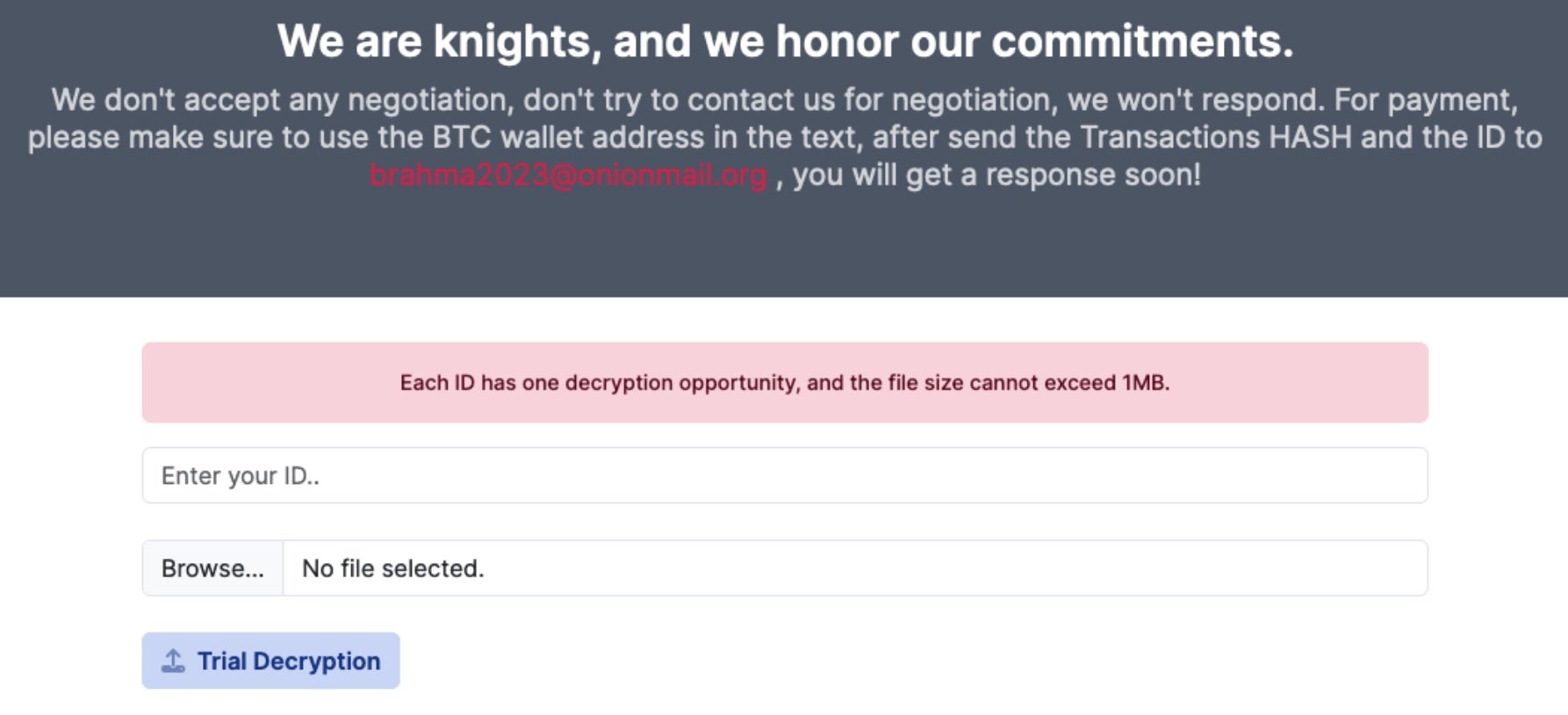 Knight Ransomware - mail | SentinelOne